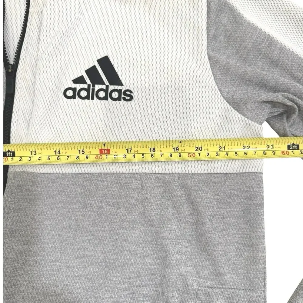 Adidas Jacket Gray Team Issue Bomber Full Zip Lightweight Performance Men’s L